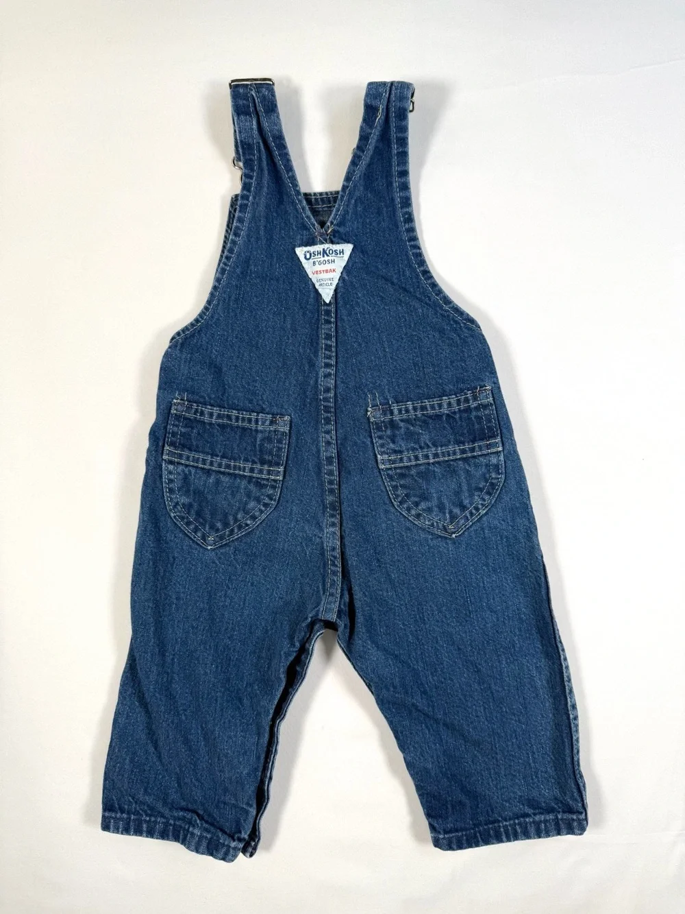 VINTAGE OSHKOSH BGOSH Baby Denim Overalls 6-9M 90s Americana Farmcore Classic